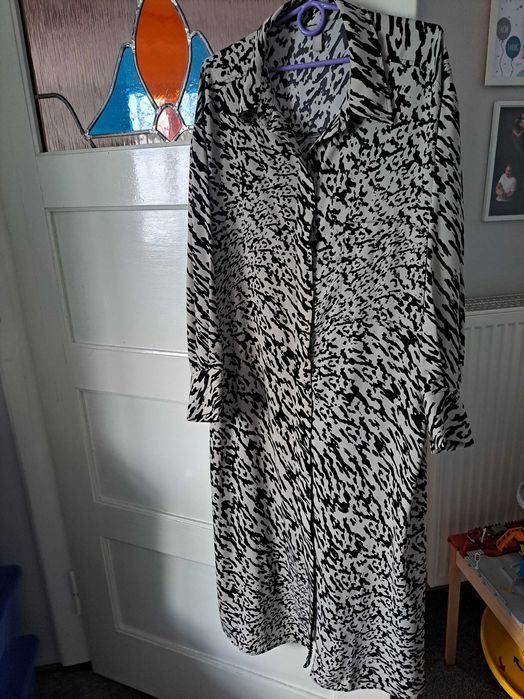 Sukienka xl H&M maxi, biało czarna