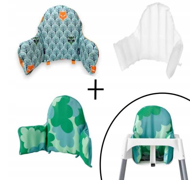 Pokrowiec + poduszka + pokrowiec ikea antilop do krzesełka karmienia
