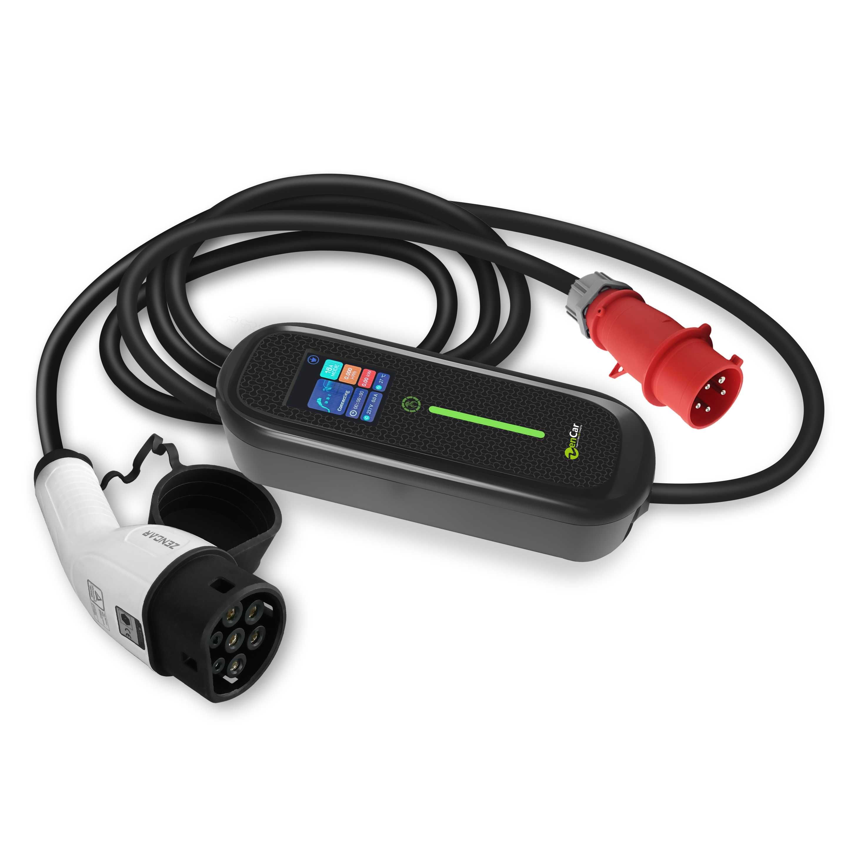 Mobilna Ładowarka Zencar 11kW 6-16A, regulacja mocy, adapter 230v