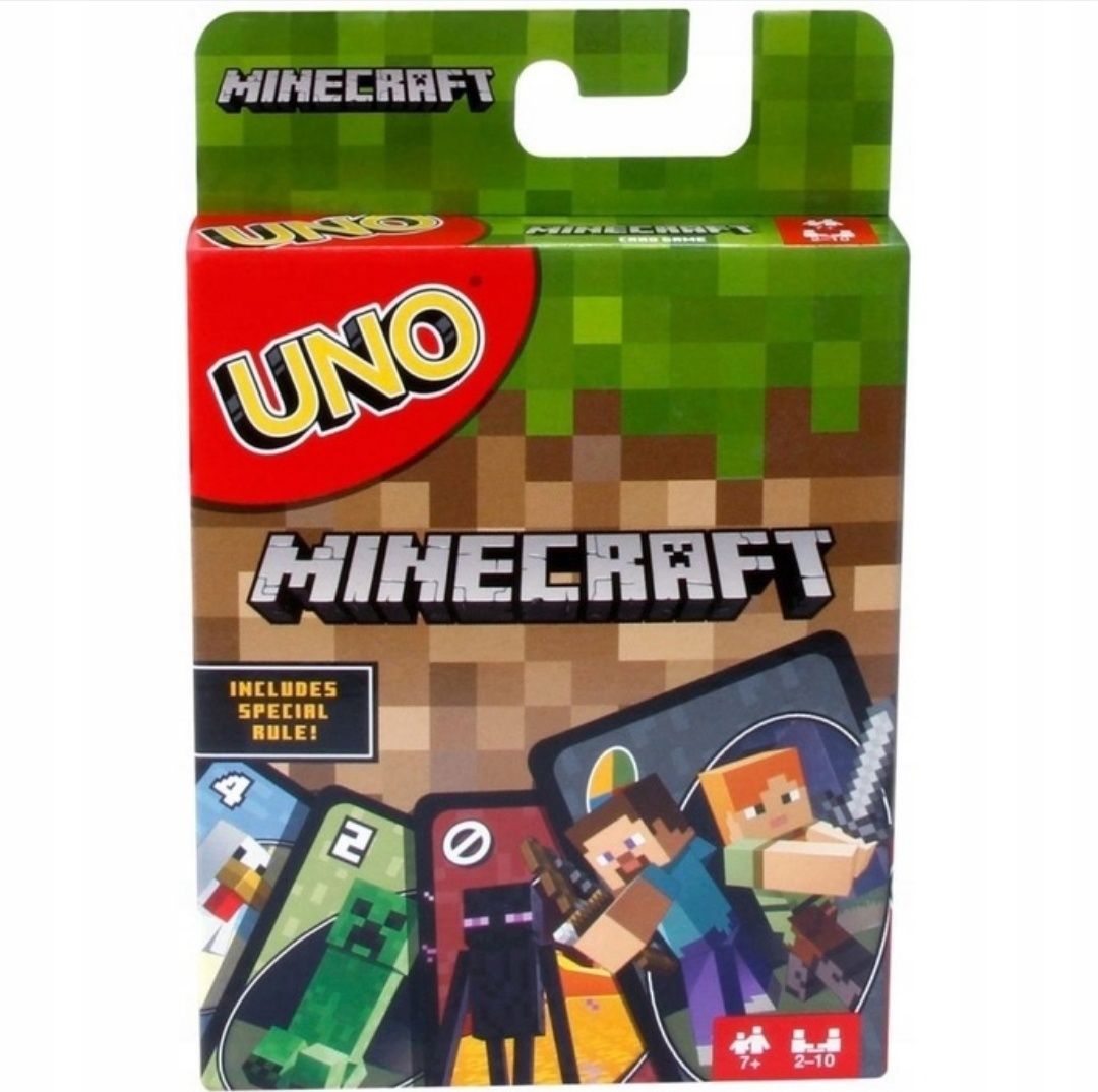 Karty Minecraft UNO gra rodzinna 112 kart gra karciana UNO Minecraft