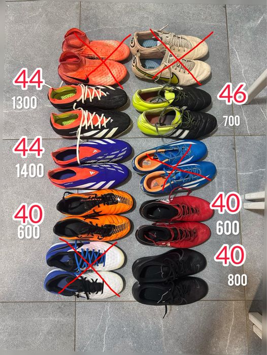 Спортивне взуття різних розмірів 40-46