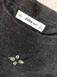 Sweter ZARA, rozmiar S, szary, ozdobne kamienie