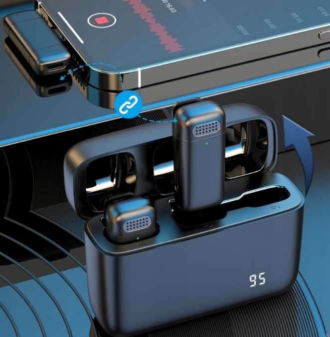 Zestaw 2 mikrofonów K13 nagrywanie HD Plug&Play automatyczne ttst1533