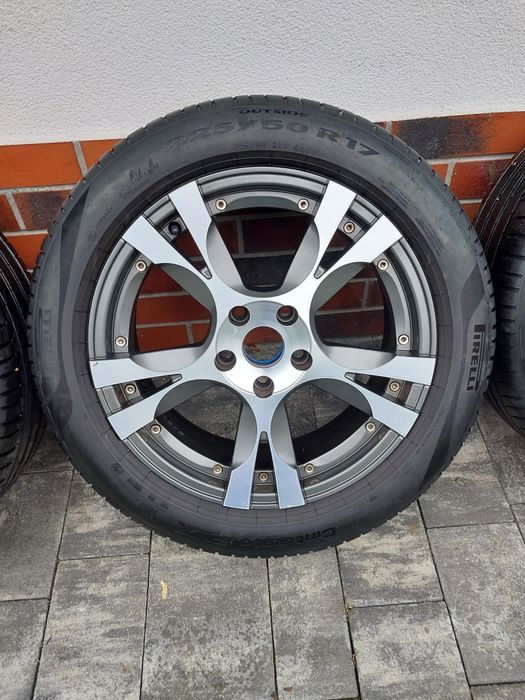 Felgi 17 PLW 5x112 et45 opony letnie Pirelli 225 50 r17 ładny stan