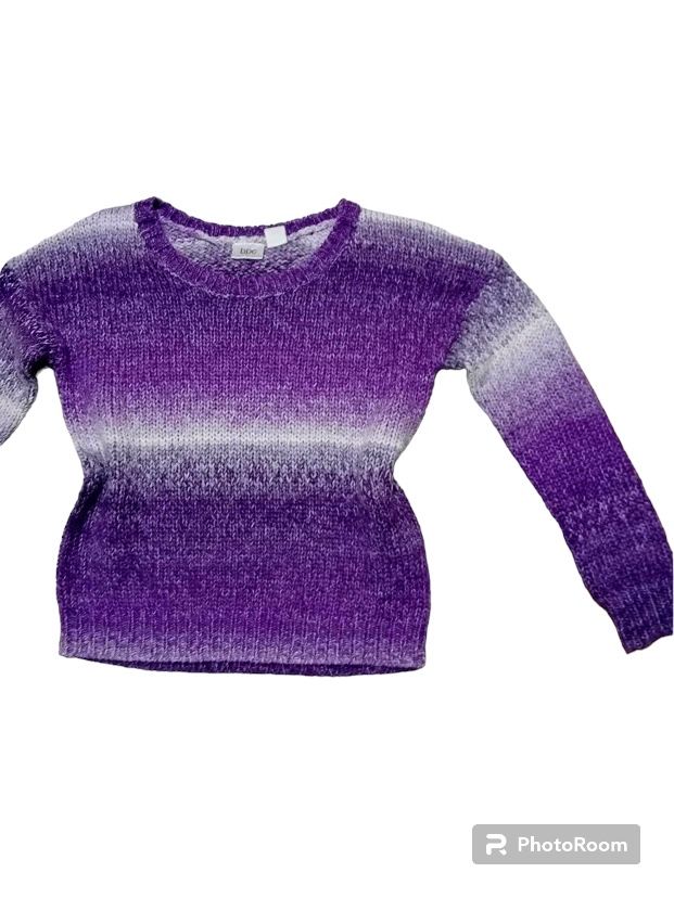 Fioletowy sweterek ombre XS 34 S 36 20% wełny bpc bonprix
