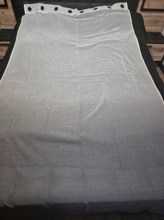 Mrtrees zasłony biało szare na przelotkach 2 szt. 140x260cm