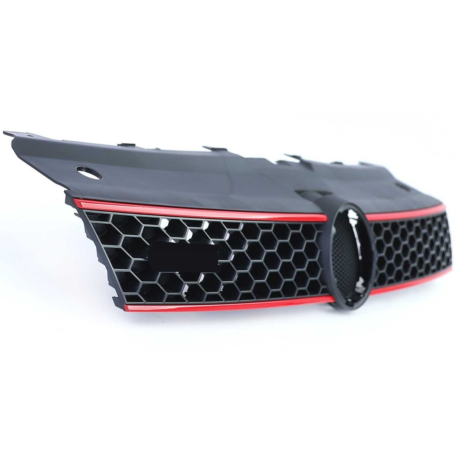 Grelha preta vermelha brilhante para VW Polo 5 6R 6C 2009 a 2017 GTI