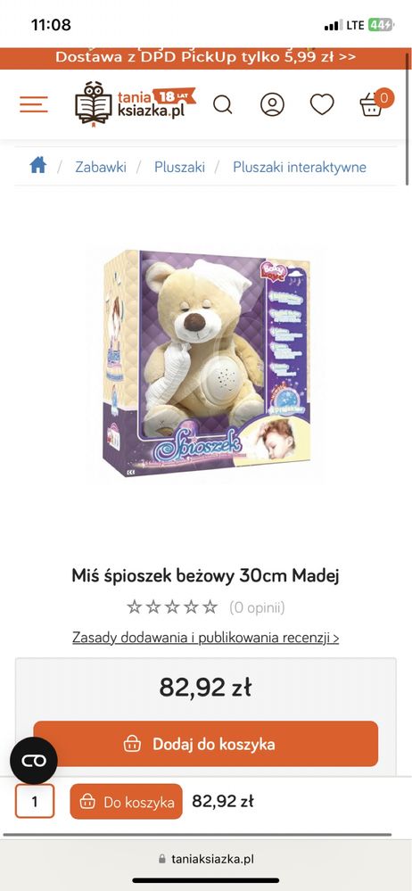 Miś spioszek Baby Love 30 cm