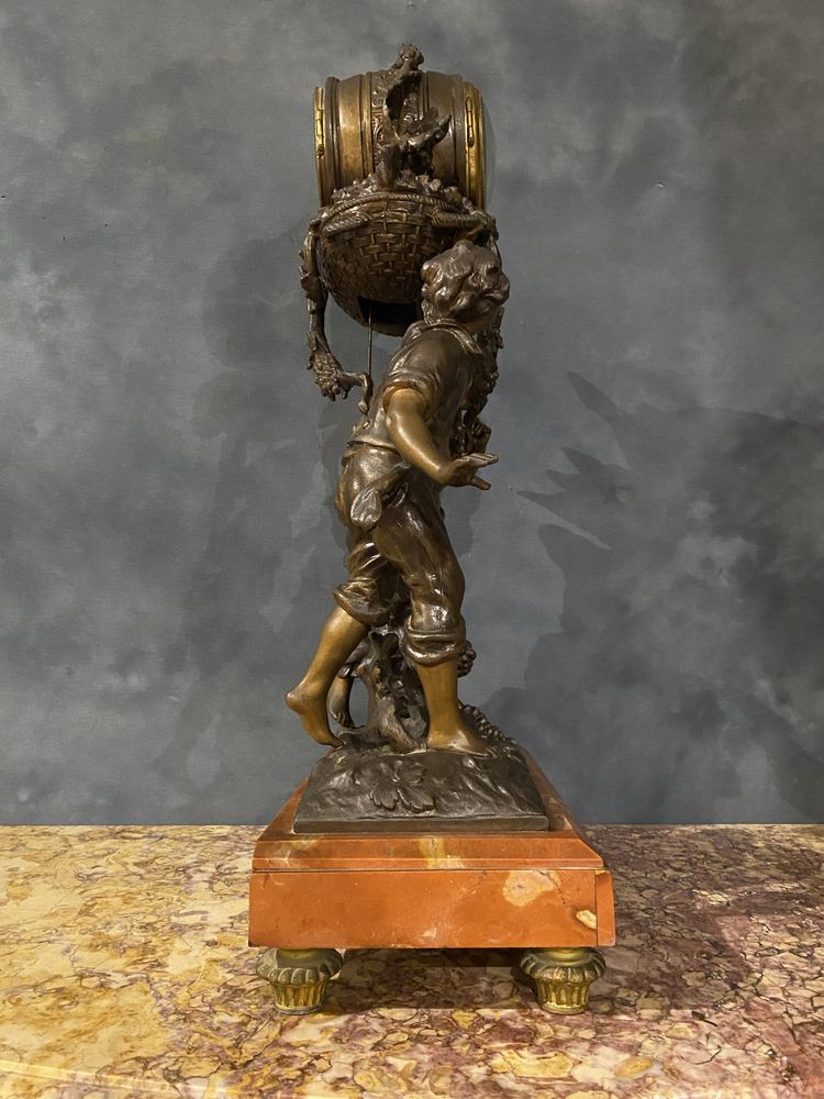 Zegar kominkowy figuralny - Francja XIX w. Moreau
