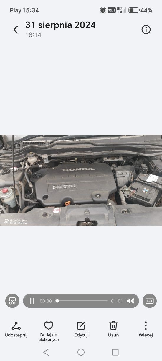 Silnik z osprzętem 2,2CDTI Honda CR-V III Accord skrzynia biegów most