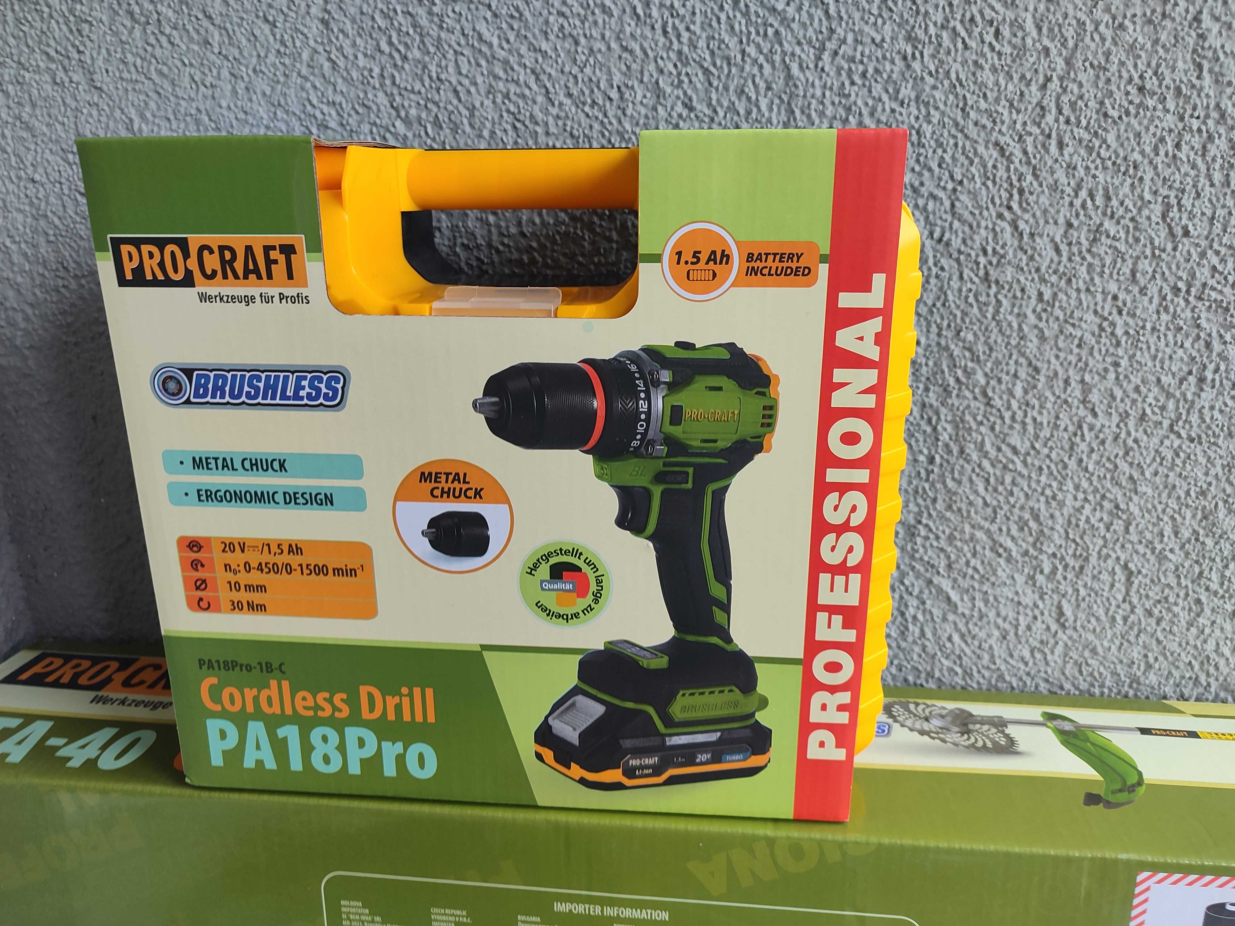 procraft pa-18pro – потужний безщетковий шуруповерт у зручному кейсі