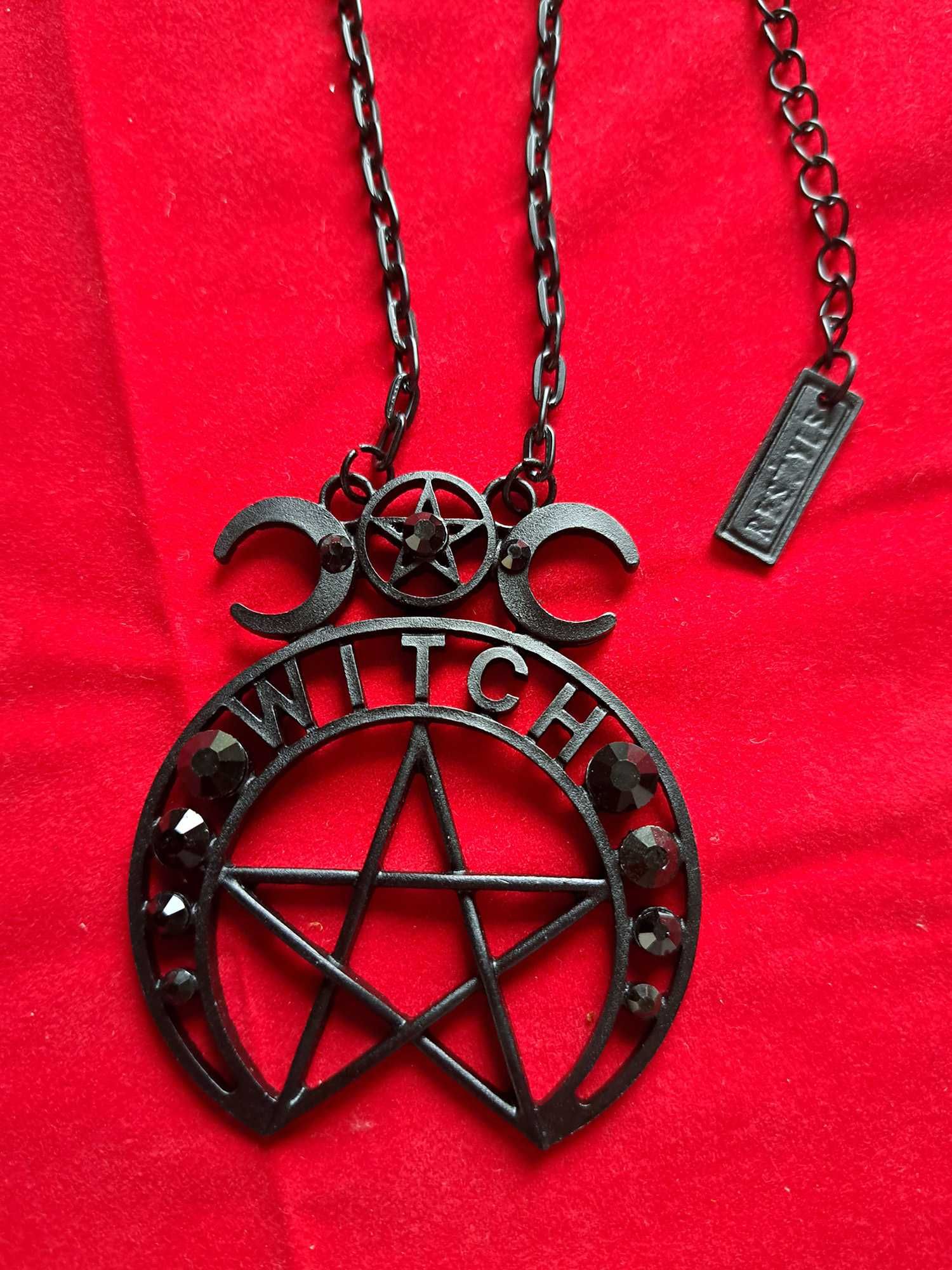 WITCH Witchcraft Pentagram Moon Restyle gothic goth gotycka biżuteria