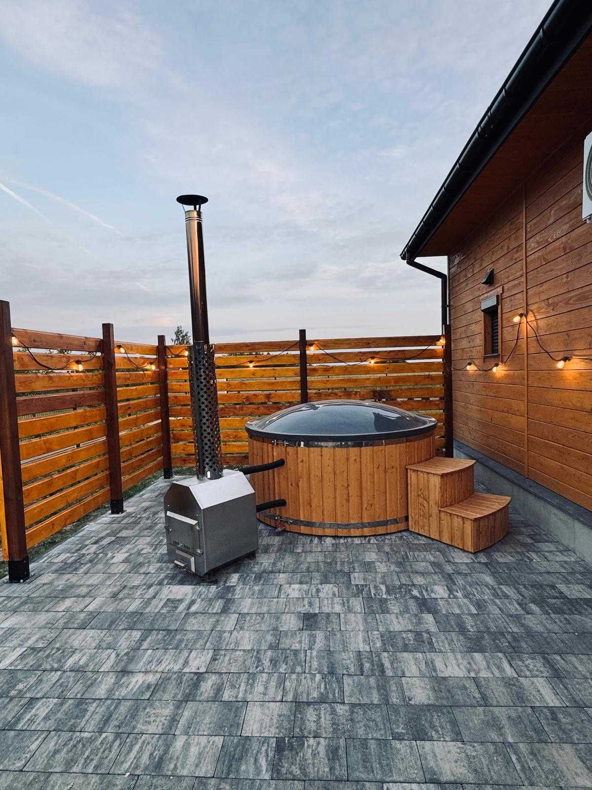 Domek z jacuzzi i kominkiem | Romantyczny wypoczynek | Międzyrzec Podl