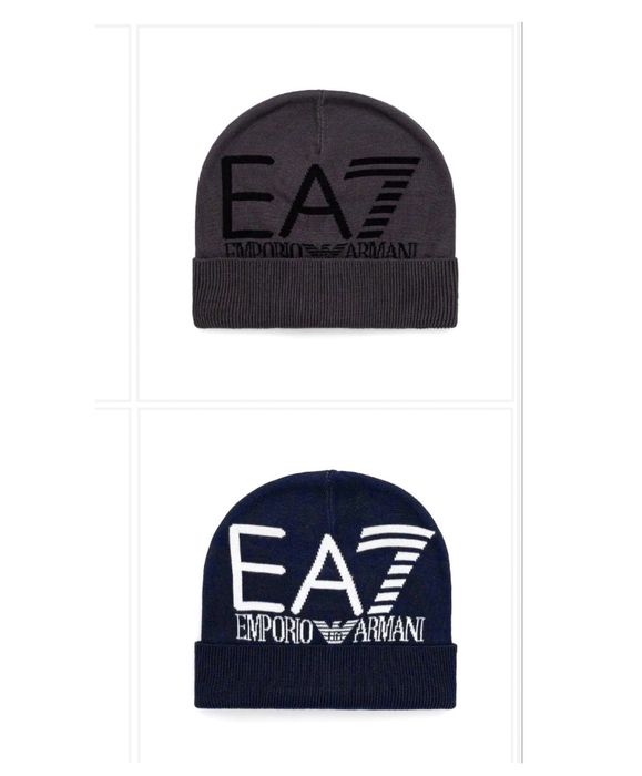 Чоловіча шапка Emporio Armani EA7, M синя  сіра