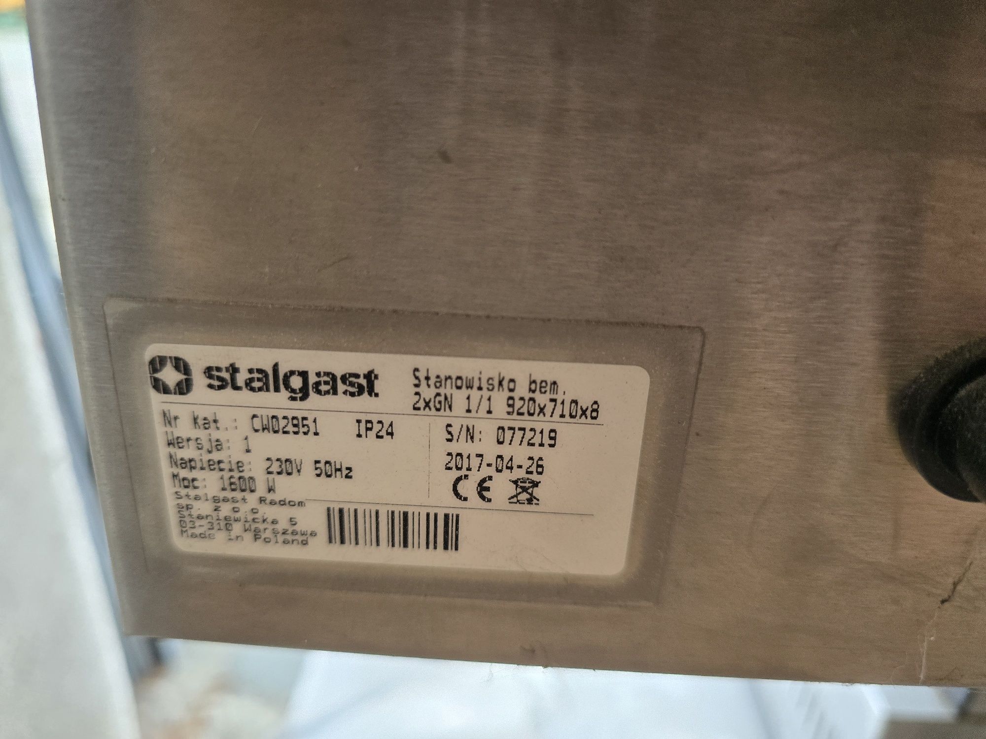 Bemar grzewczy Stalgast 2 GN