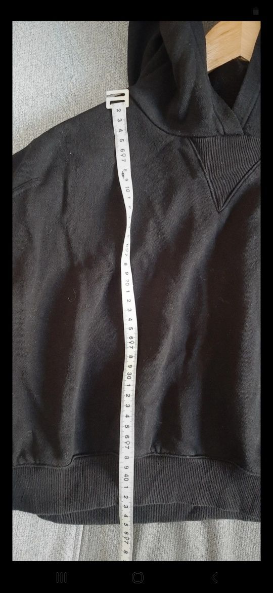 Krótka czarna bluza z kapturem h&m oversized