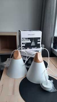 Nowe 2 lampy wisząca Scandi Home Smukee, skandynawskie, biała drewno