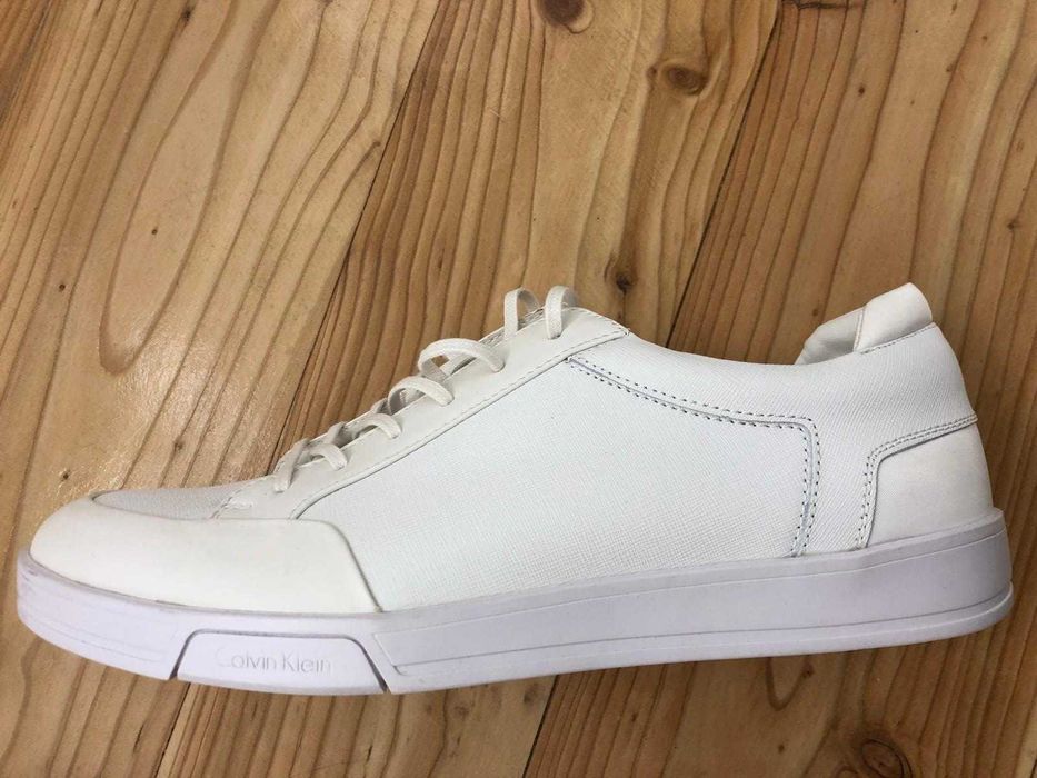 Nowe białe skórzane buty Calvin Klein męskie, oryginalne 43,5