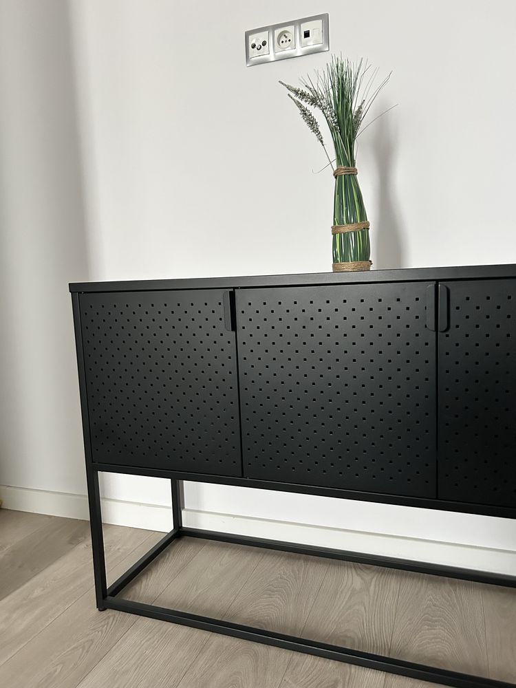 Kredens komoda rtv stal metal stal proszkowo loft czarna