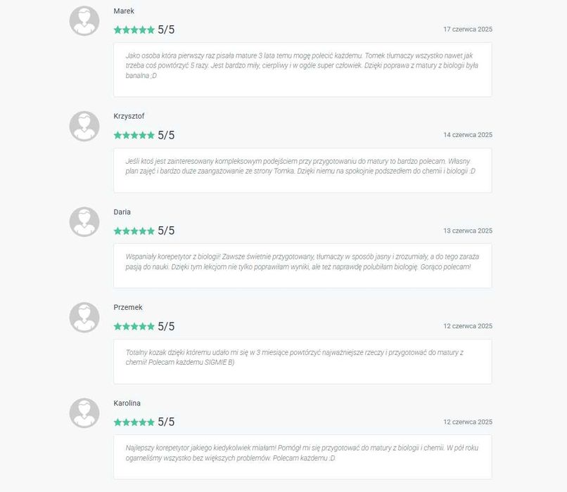 Korepetycje Biologia/Chemia Online - przygotowanie do matury