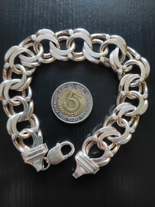 Męska Bransoleta Galibardi Srebro 925 70GRAM KOLOS OKAZJA!