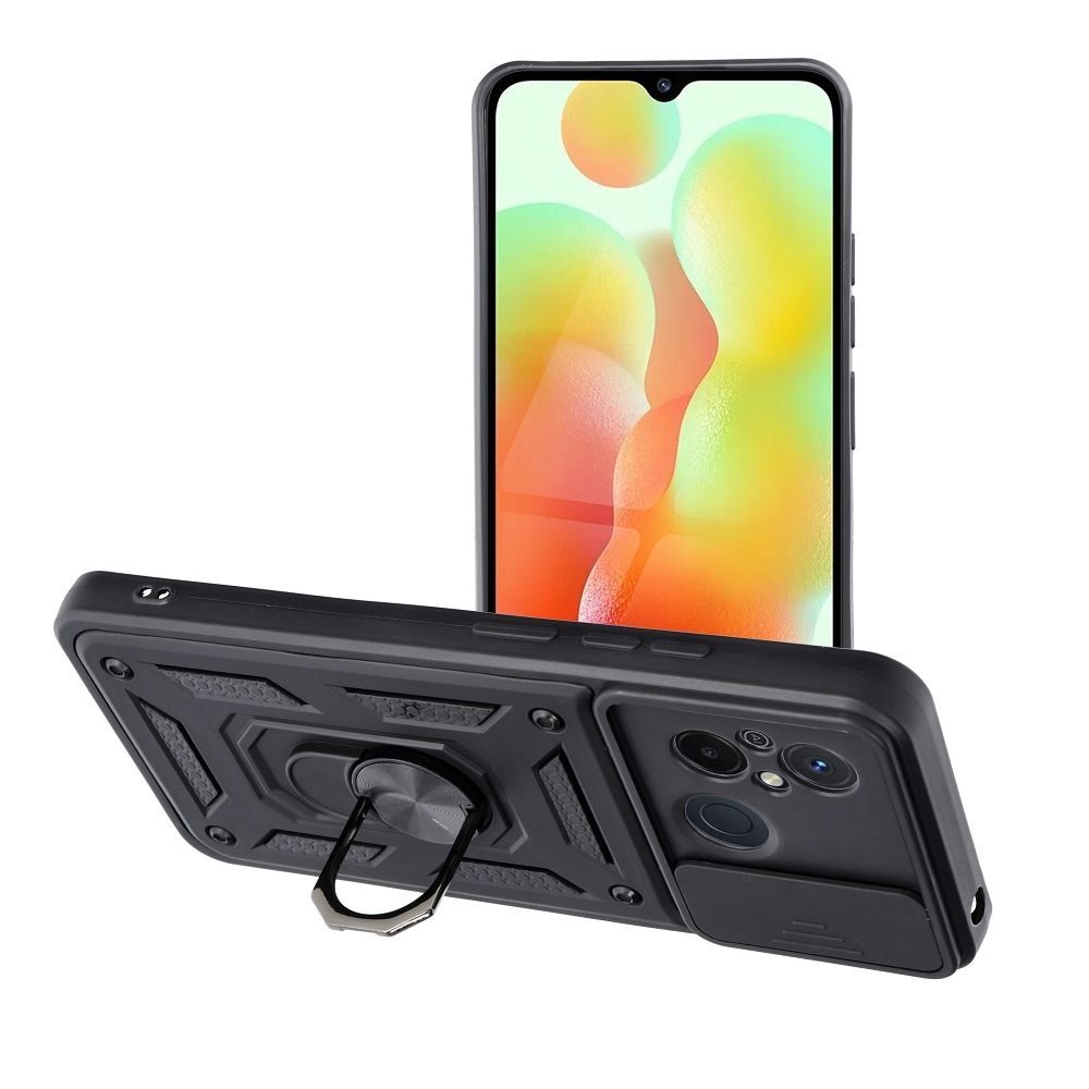 Futerał SLIDE ARMOR do XIAOMI Redmi 12C czarny + Szkło hartowane