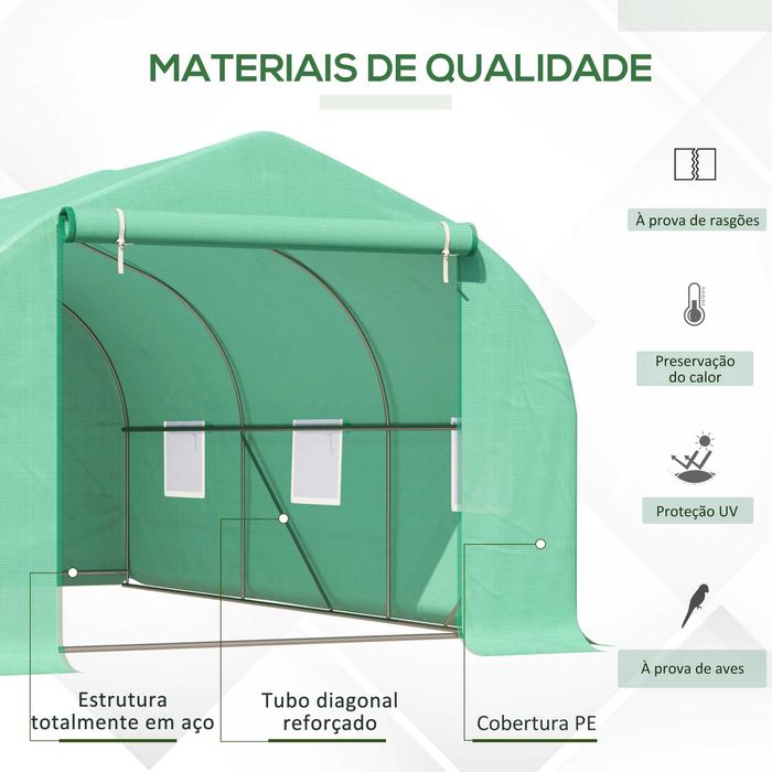 Estufa de Túnel de Jardim (Vários Tamanhos) NOVAS! Entrega Grátis