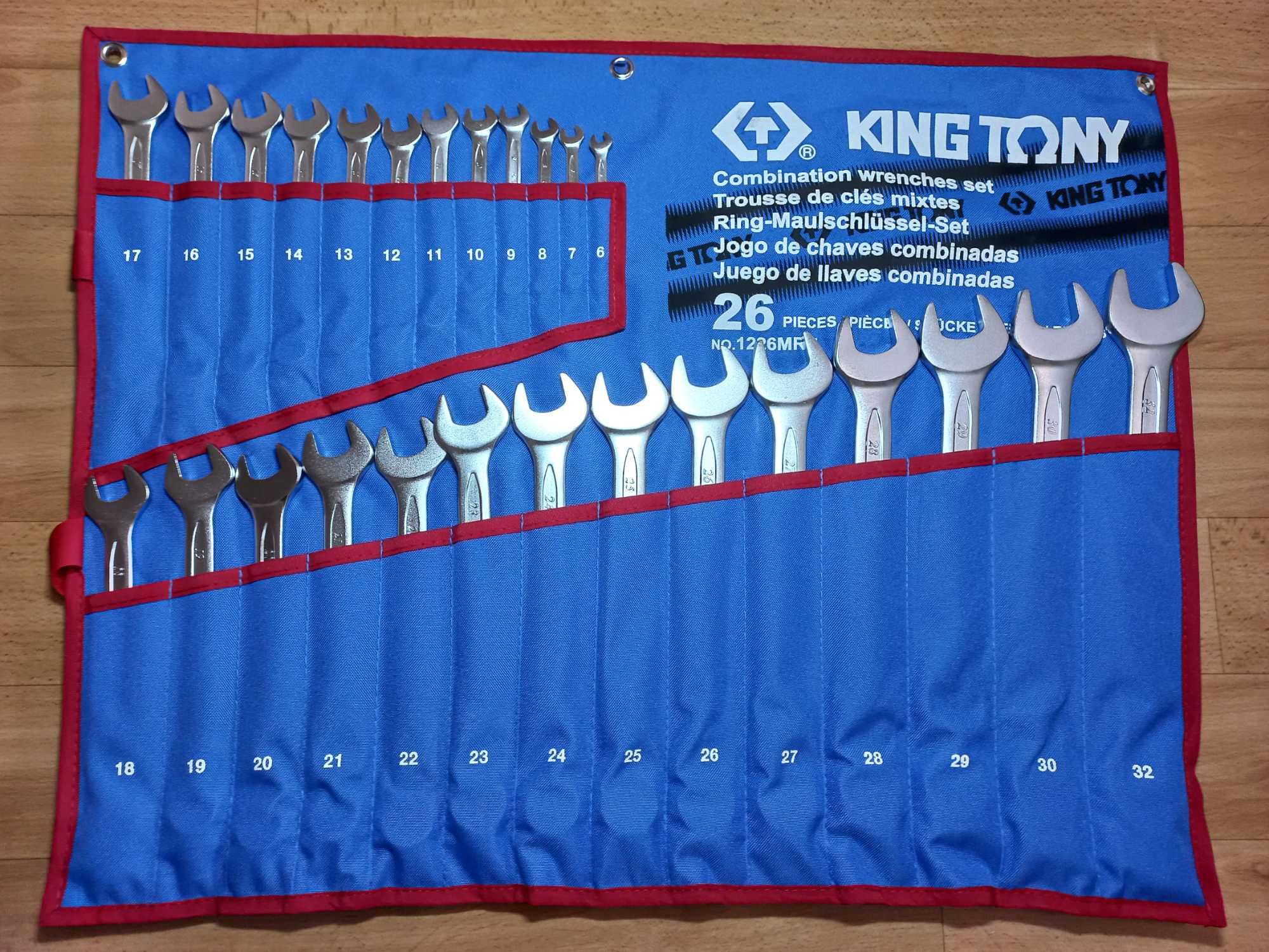 Набір ключів 6-32мм рожково-накидних комбінованих King Tony 1226MR