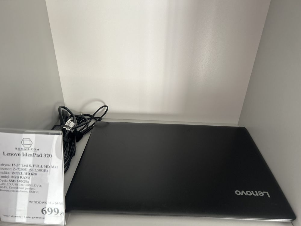 Laptop Lenovo IdeaPad 320/SSD 240GB/DDR4-8GB/i5-7200 2,5GHz/M.15,6"/11