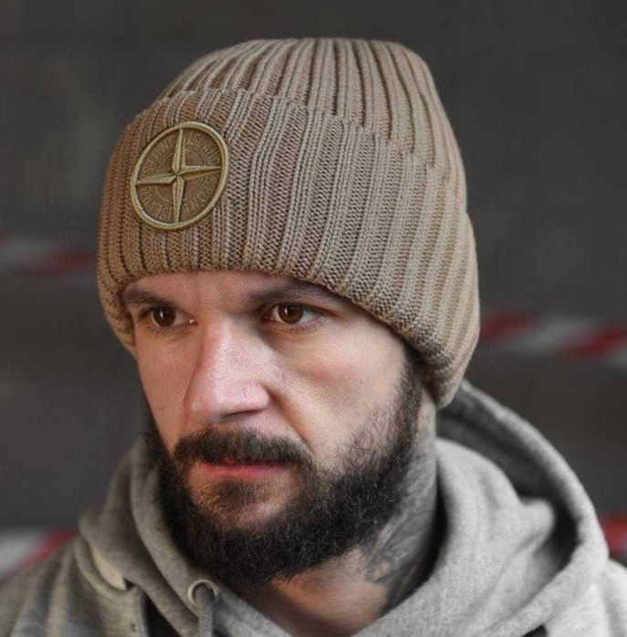 Шапка Стон Айленд Шапка Stone Island бежева