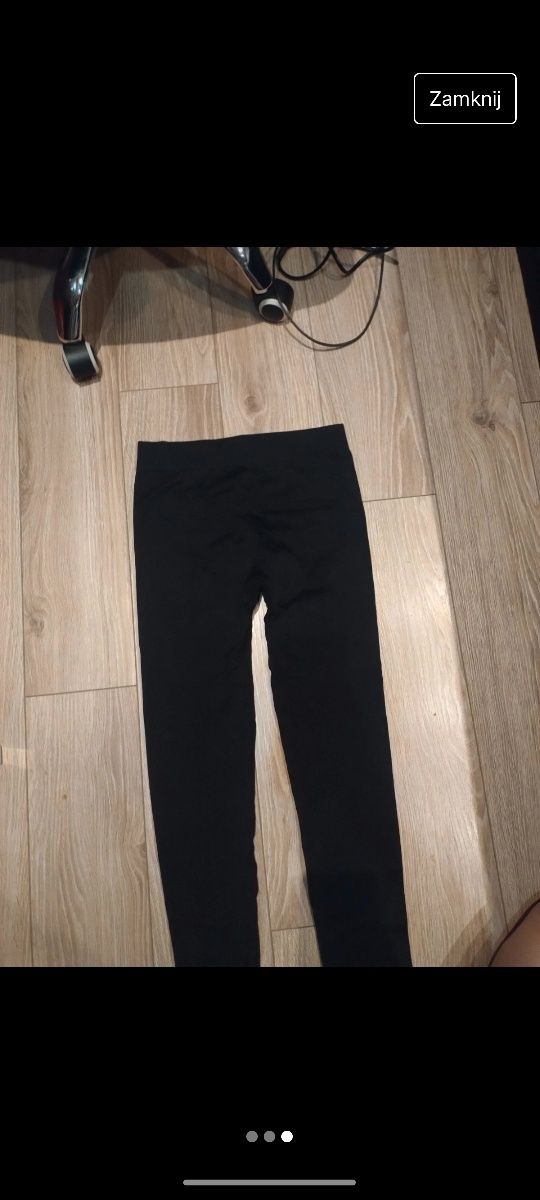 Legginsy Bershka nowe czarne wysoki stan siłownia gym glamour