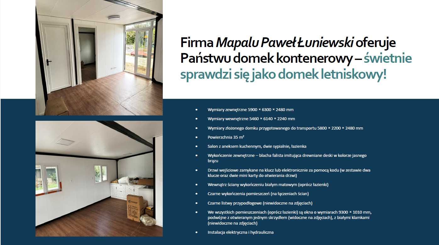 Domek kontenerowy 35 m2