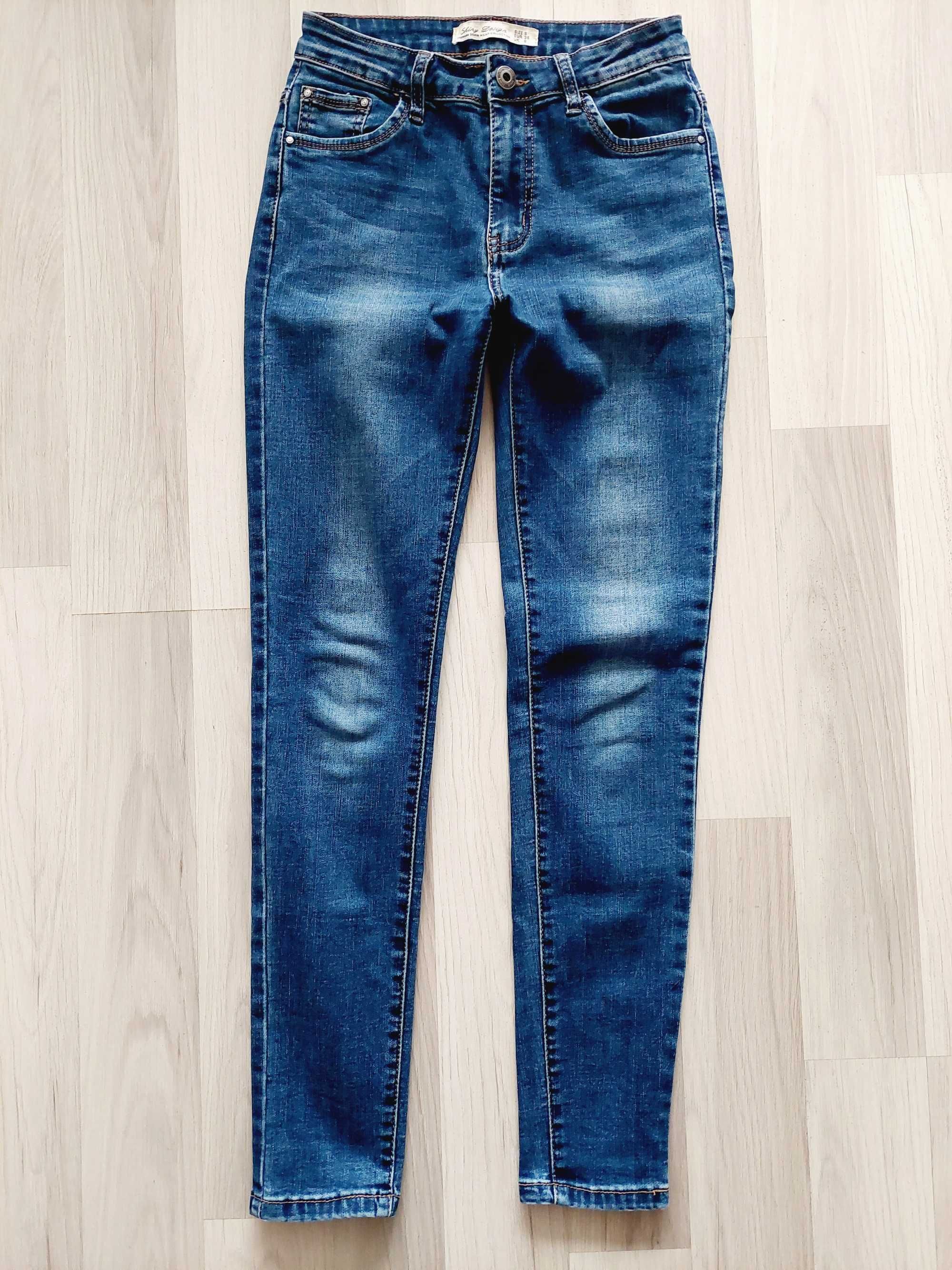 S spodnie ciemny granat jeans