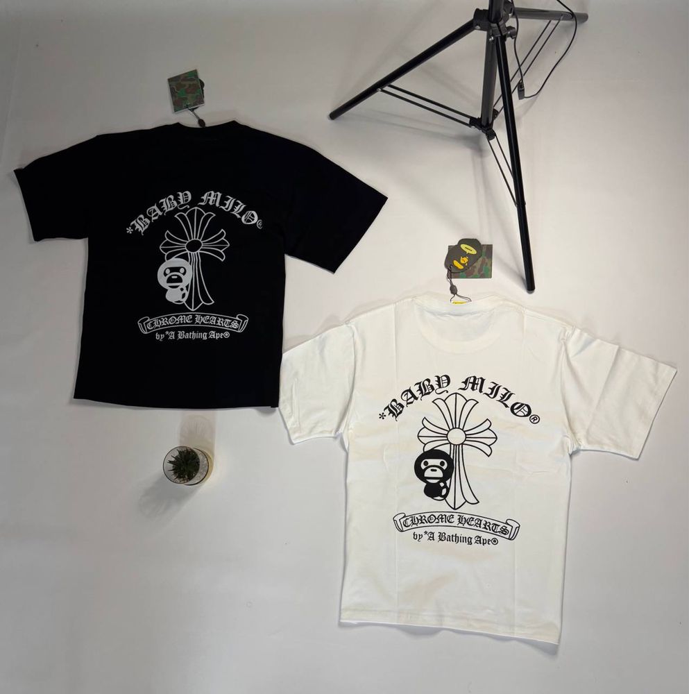 Футболка Bape Chrome Hearts/футболка бейп/футболка хром хардс бейп