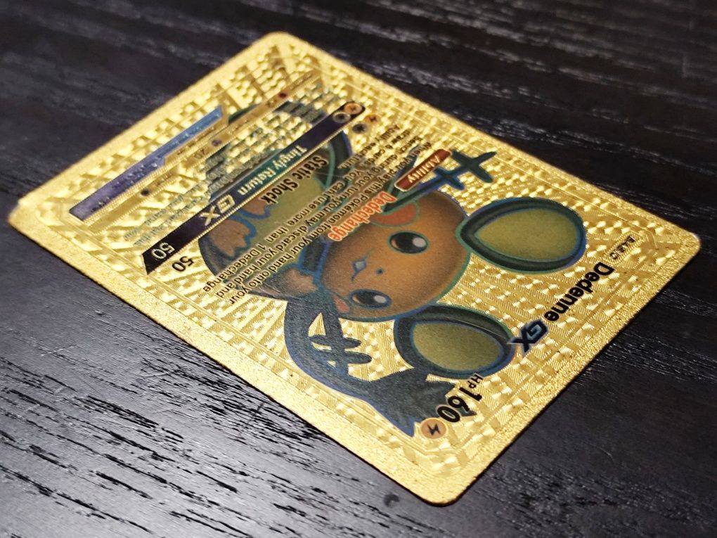 Carta Pokémon Dourada (Gold) - Dedenne GX HP160