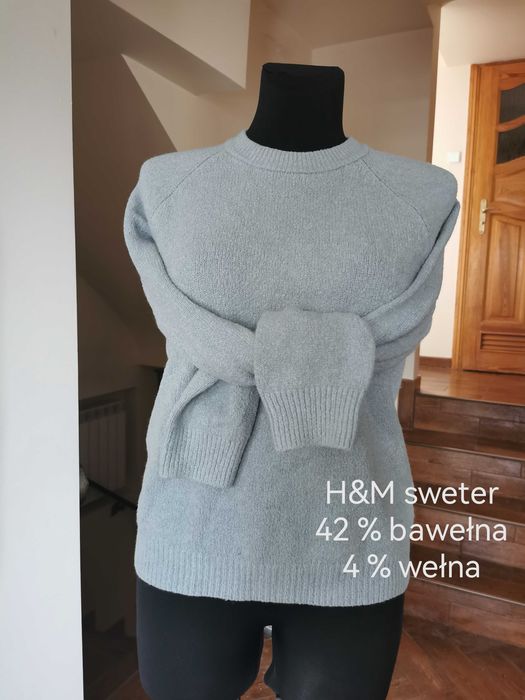 Klasyczny sweter z dodatkiem wełny H&M, r. S-M