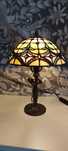 Lampa z brązu . ANTYK . witraż  . Tiffany   . Lampka nocna