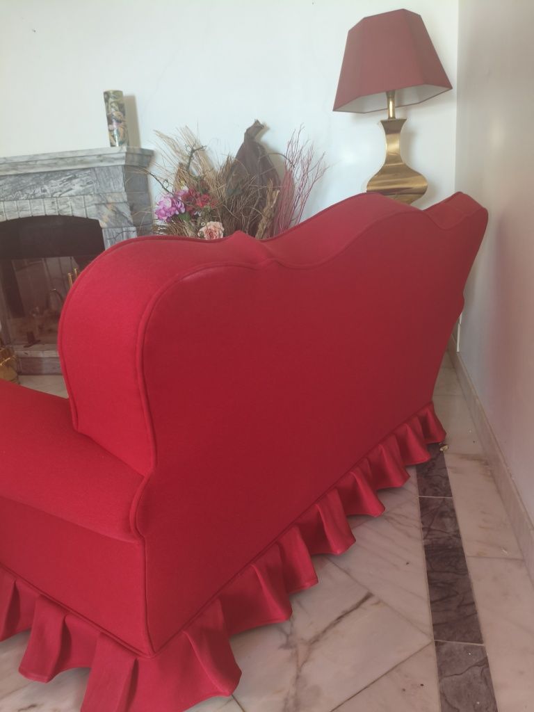 Conjunto de 3 sofás vermelhos