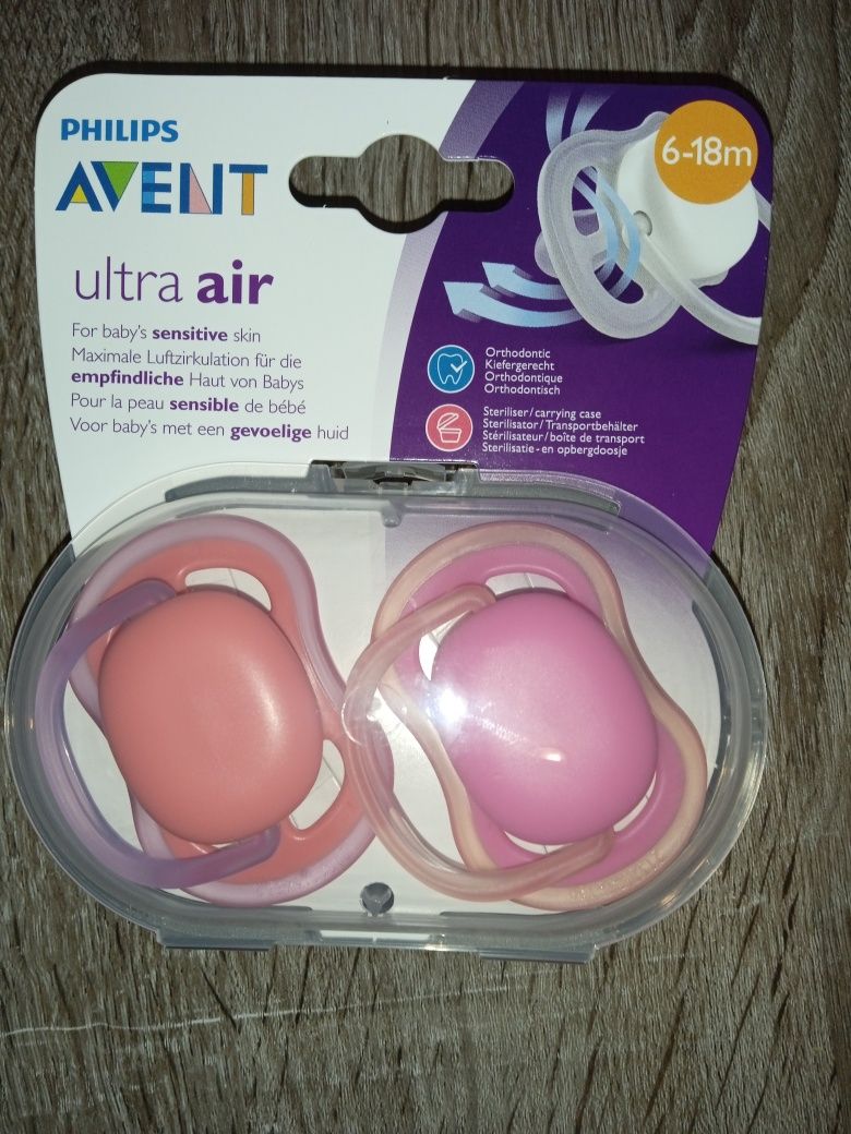 Пустышки Avent ultra air 6-18 месяцев