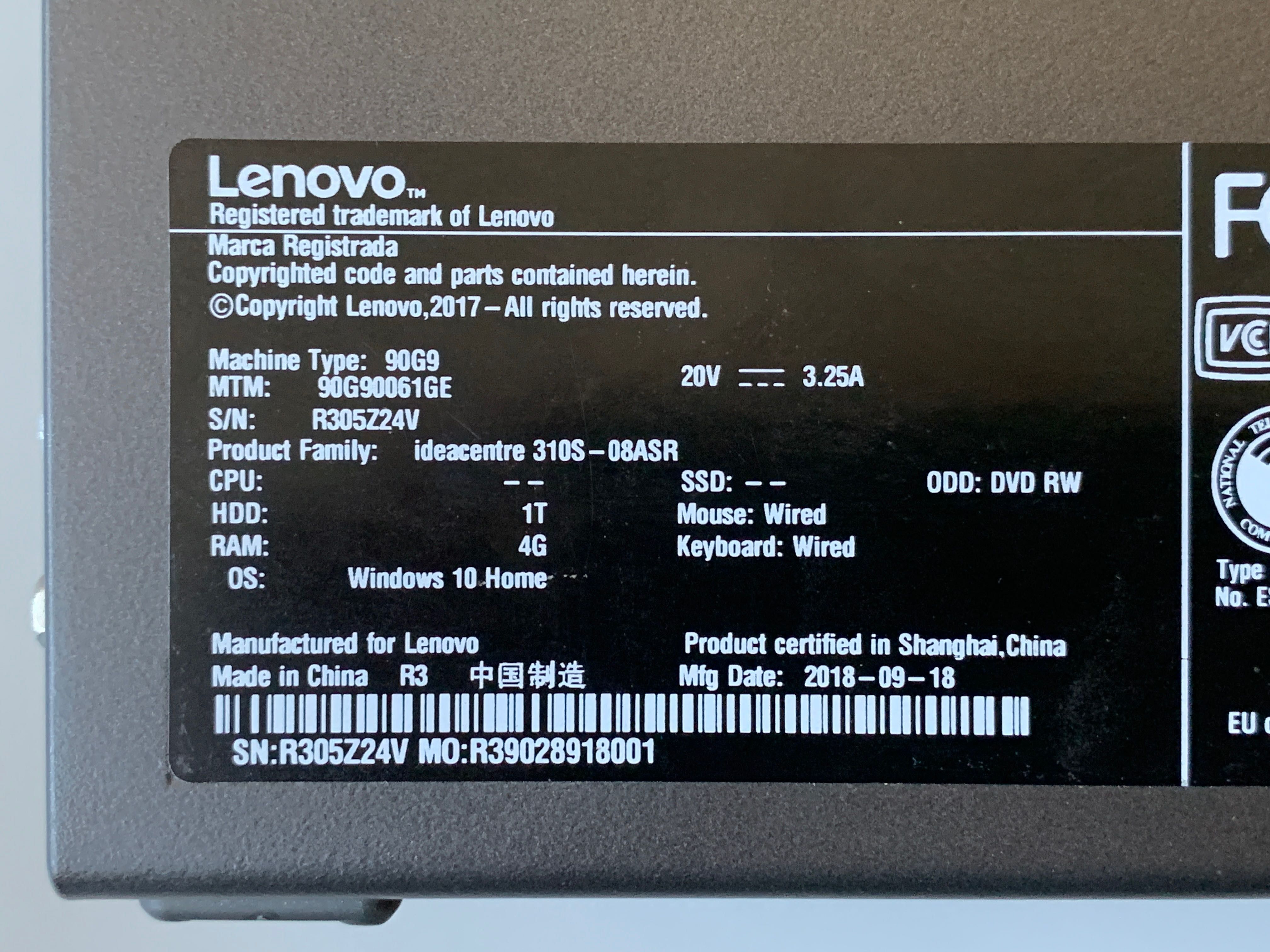 системник Lenovo ideacentre 310s