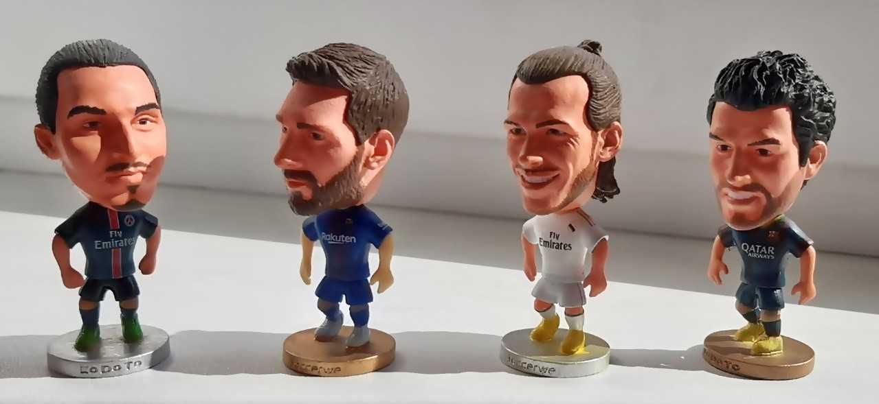 Figurki pilkarze Messi, Lewandowski, Bale