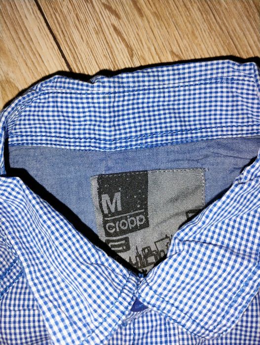 Koszula męska długi rękaw kratka gładka 4 sztuki