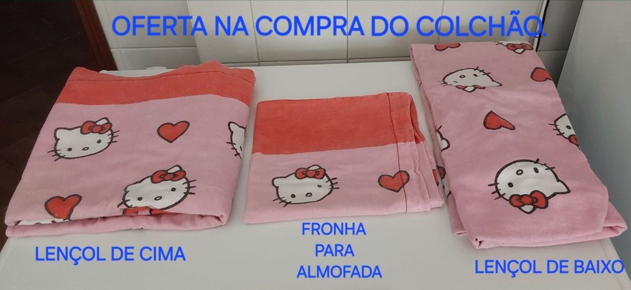 COLCHÃO DE CRIANÇA COM OFERTA LENÇÓIS.Casa,Quarto,Sala,Viagem,Campismo