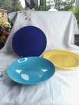 Stare kolorowe porcelitowe talerze 20