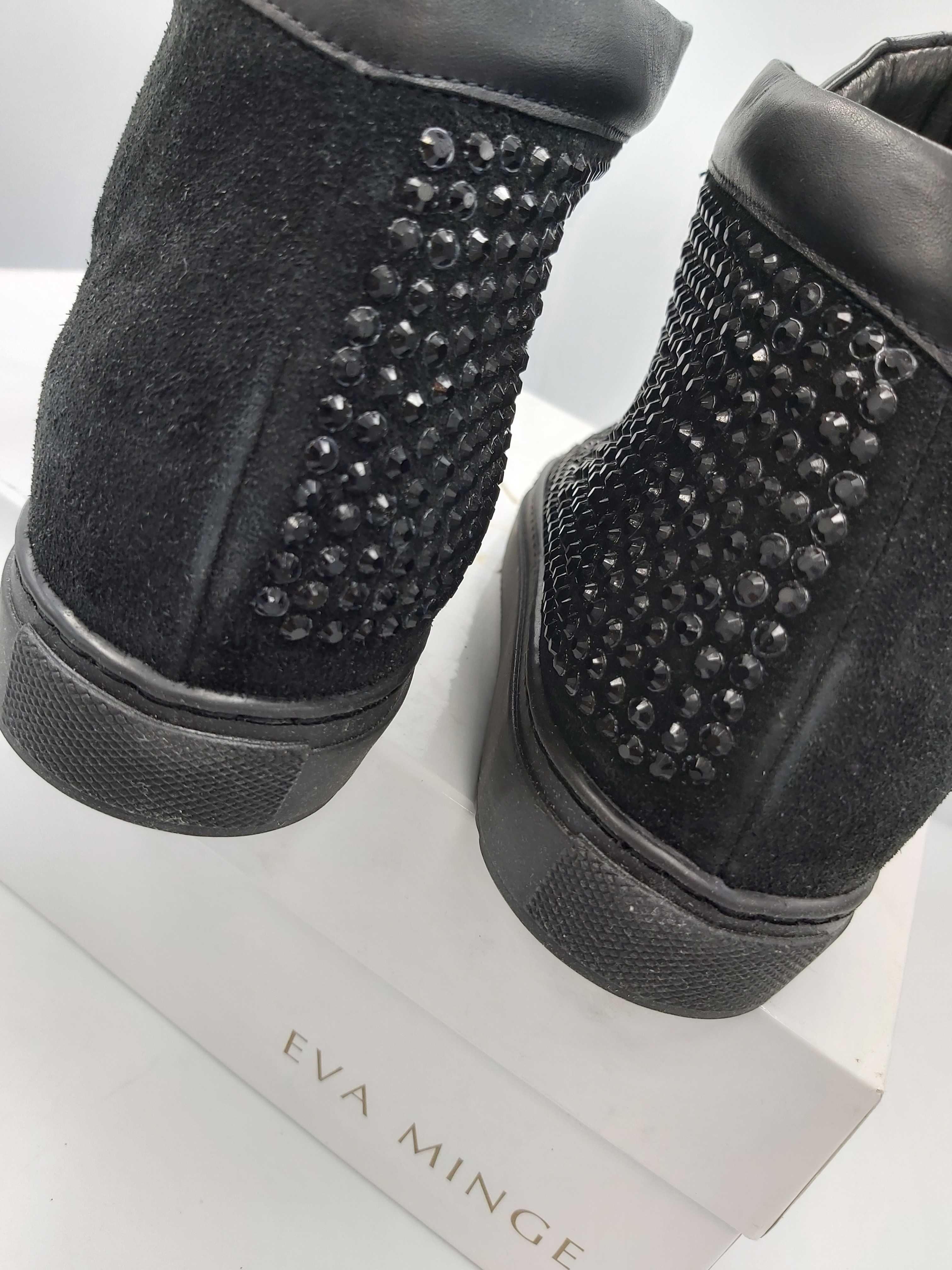 Buty skórzane botki EVA MINGE dżety sneakersy rozmiar 38