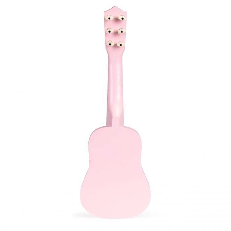 Gitara dla dzieci drewniana metalowe struny kostka- różowa