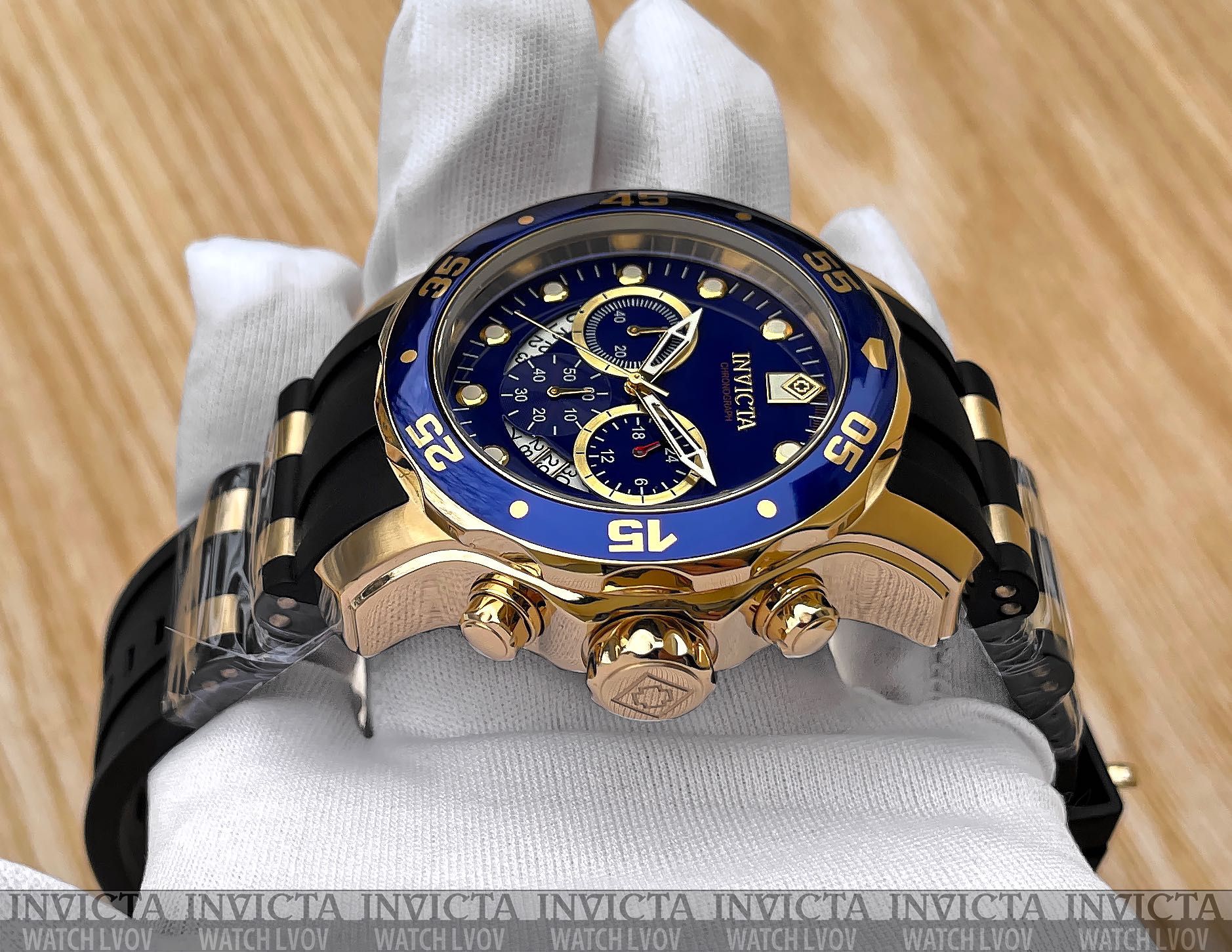 Мужские часы Invicta 6983 Pro Diver Scuba Blue Gold Chronograph