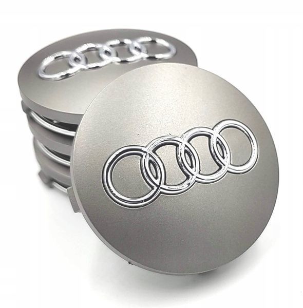 *NOWE* Dekie'lki 60mm AUDI komplet 4szt. dekle szare zaślepki