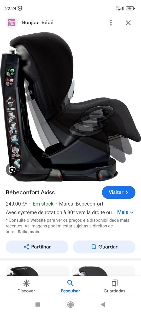 Cadeira auto rotativa Axiss da Bébé Confort