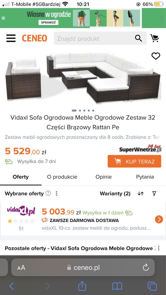 Vidaxl zestaw mebli ogorodwych, duzy narożnik oraz sofa, stół